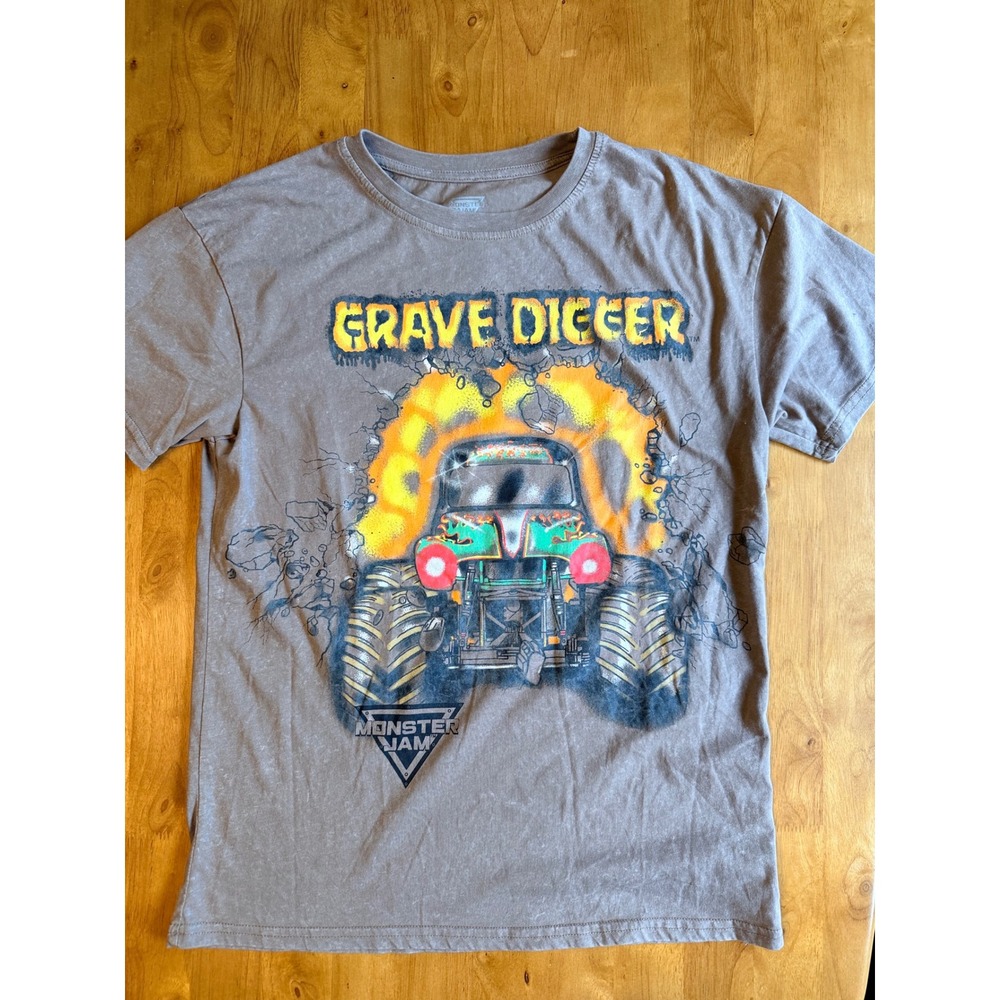 Monster Jam Grave Digger Kids Brown Graphic Tee XXL 18 Anything But First 298 - Picture 1 of 5